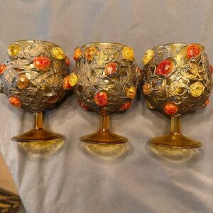 Decorative Goblets with Colorful Accents